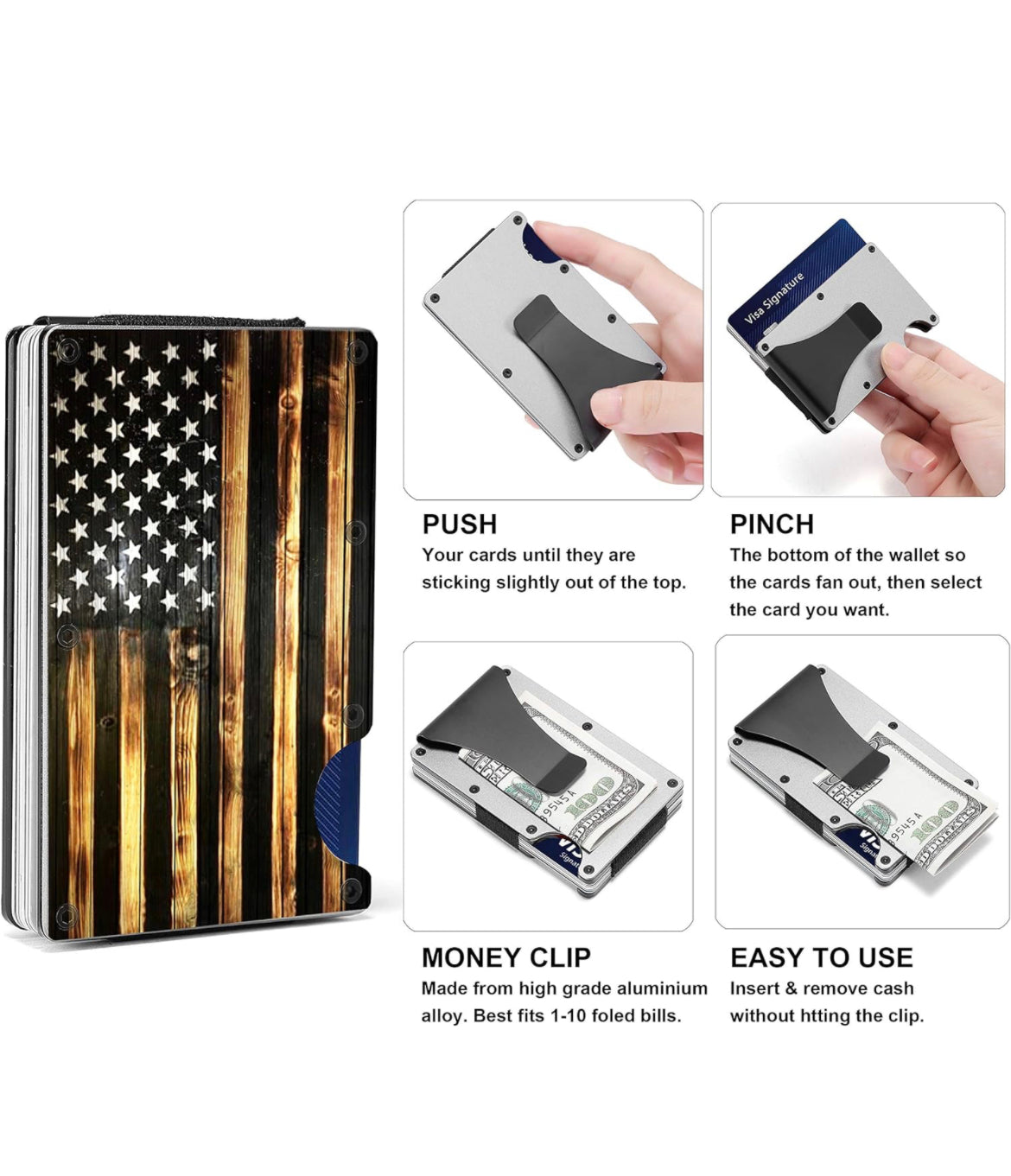 CJF RFID Blocking American Flag Wallet