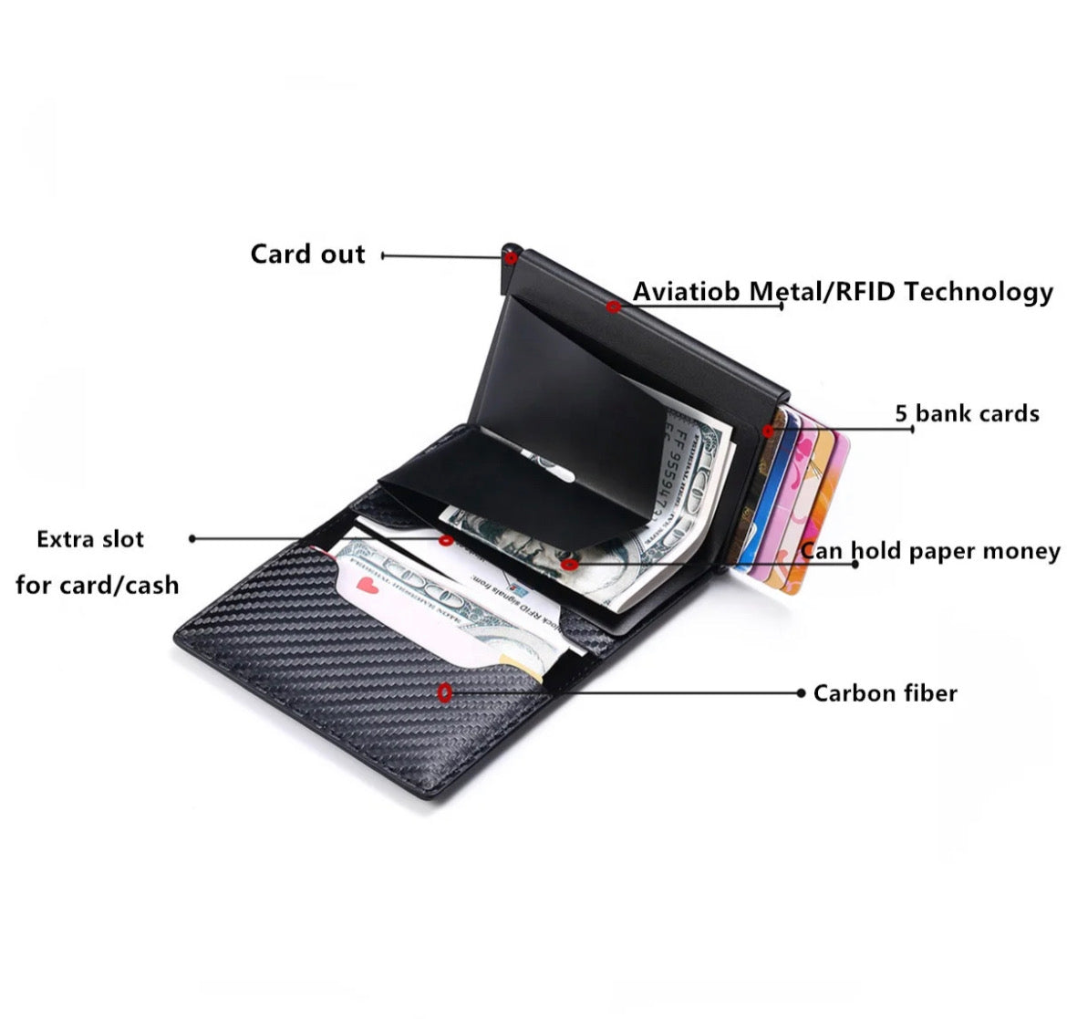 CJF RFID Blocking Tri-fold Leather Wallet